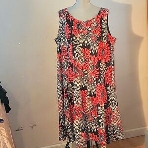 Perceptions Womans Floral Sleeveless Midi Dress, Size: 2X